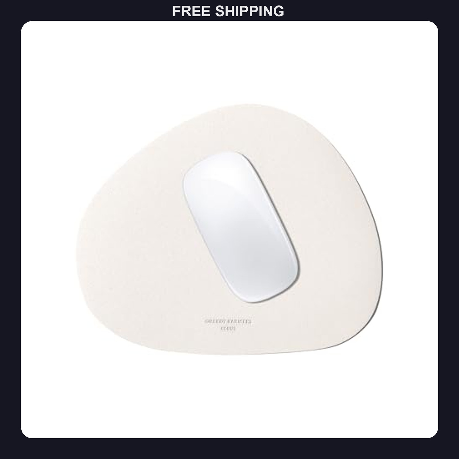 Greedy Farmers Mouse Pad, Non-Slip PU Leather Desk Mat - Vanilla Cream