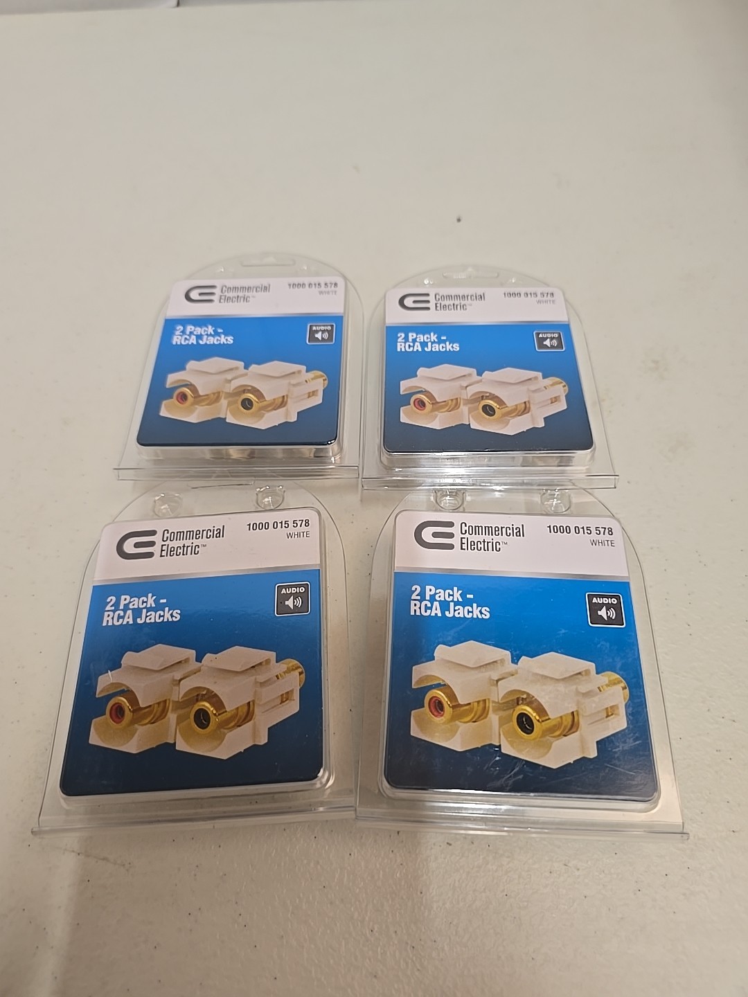 4 -2packs - Commercial Electric 2 Per Pack RCA Jacks 1000 015 578
