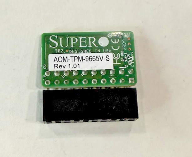 NEW Sealed Supermicro AOM-TPM-9665V-S Rev 1.01 TPM 2.0 20-Pin Module Vertical