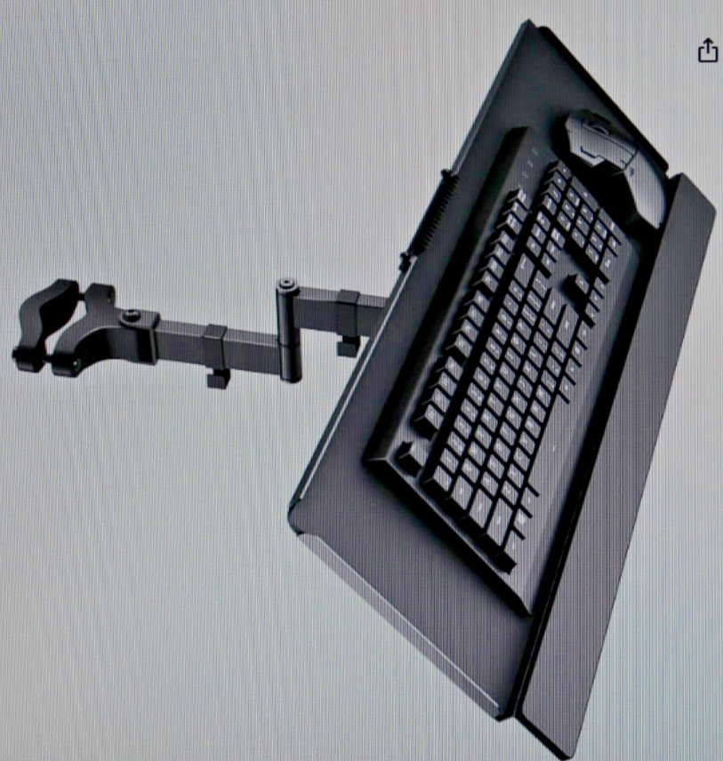 Steel Universal Full Motion Pole Mount, 26 Inch Keyboard and Mouse Tray