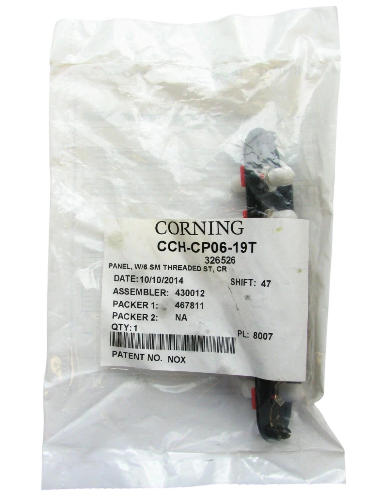 Corning CCH-CP06-19T Panel ST Singlemode/SM, Simplex, 6 Fiber OS2, UPC