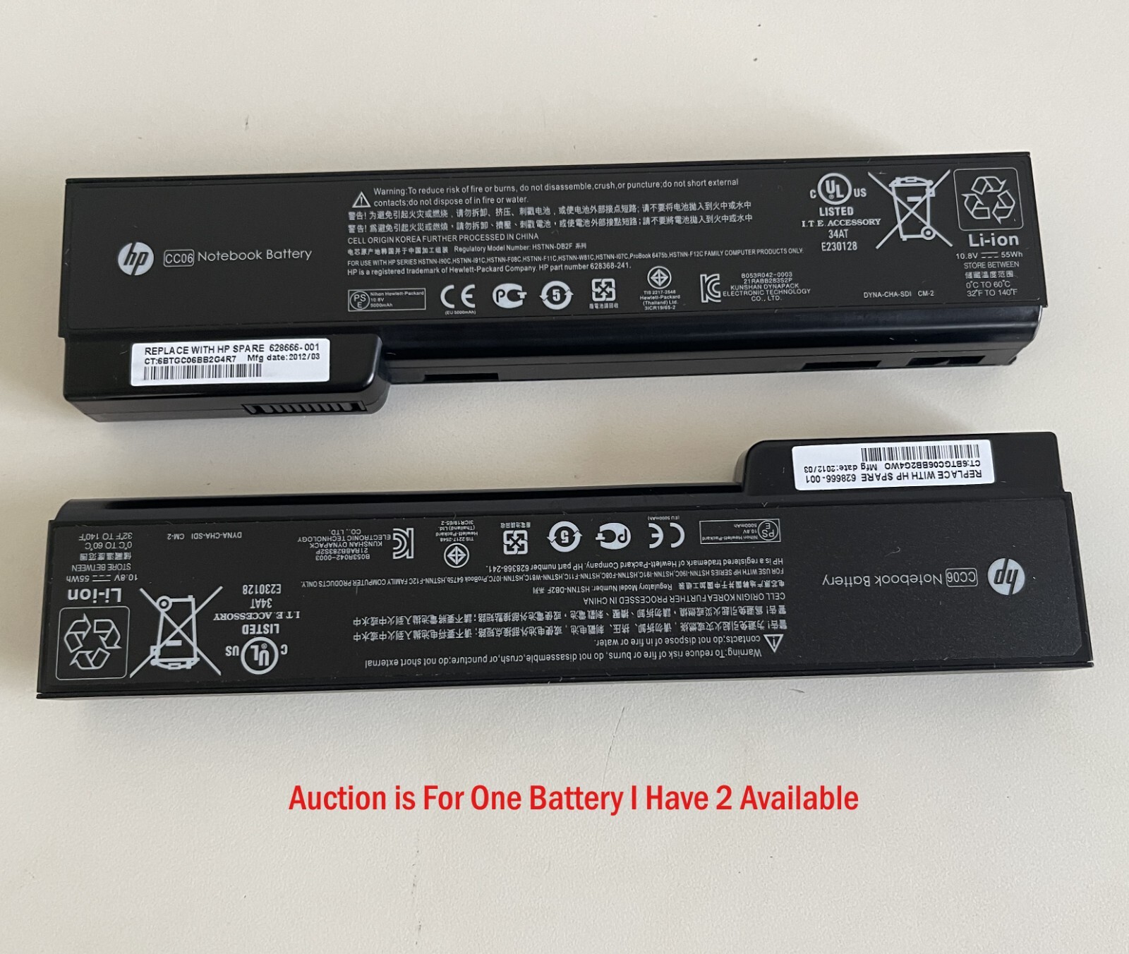 Genuine HP EliteBook ProBook Battery CC06 628666-001 628668-001 628670-001 OEM