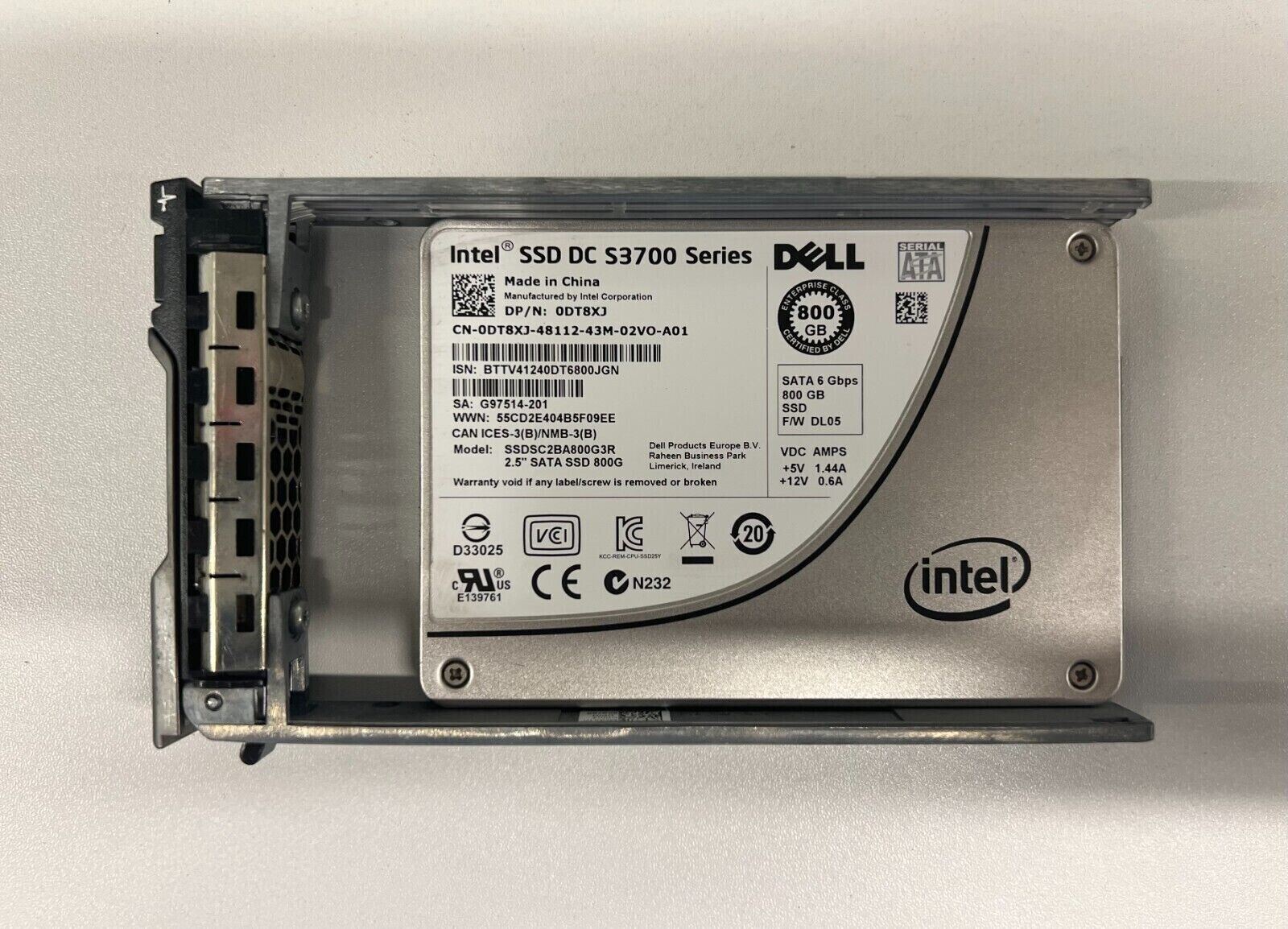 0DT8XJ Dell Intel DC S3700 Series 800GB SATA 6Gb/s 2.5
