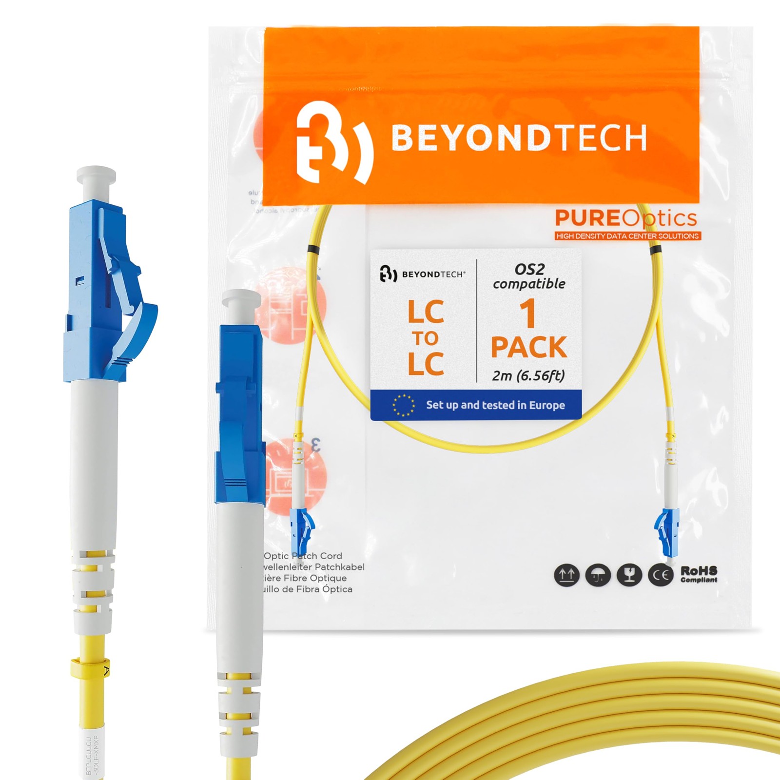 2m 6.56 FT LC To LC Fiber Patch Cable Single Mode Simplex OS2 9/125um 1 PCS