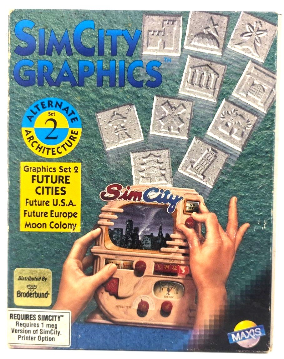 SIM CITY GRAPHICS SET 2: FUTURE CITIES Commodore AMIGA Game USA Europe Moon CIB