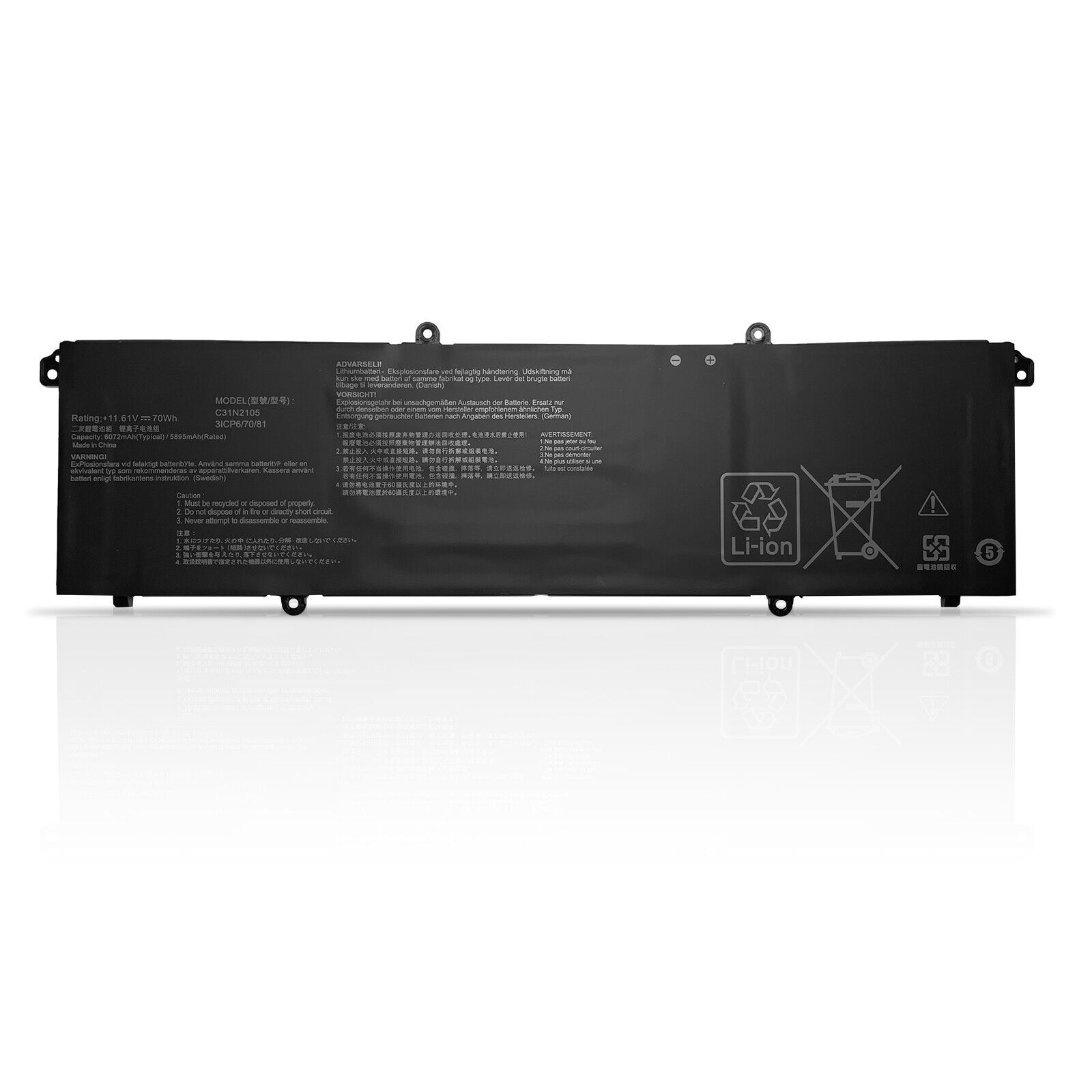 100% New Genuine C31N2105 70Wh 11.61V 5895 mAh Battery for Asus Q530VJ-I73050