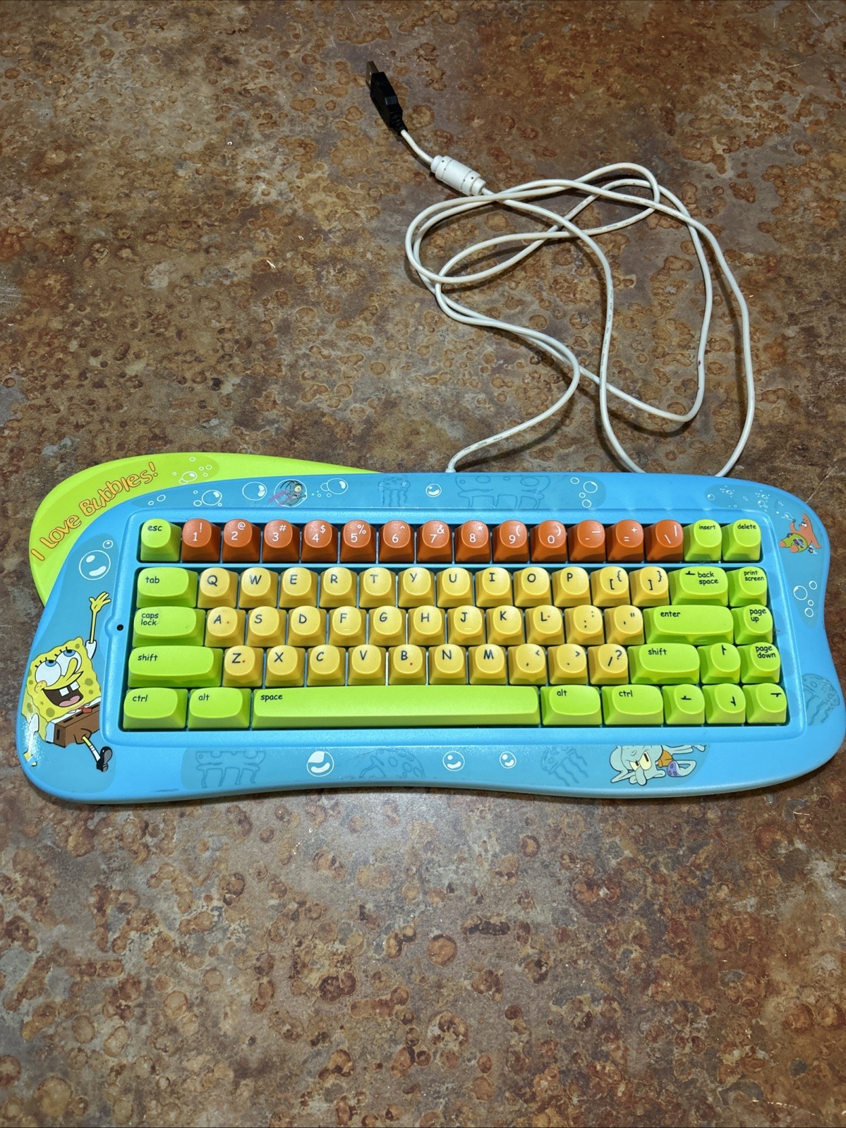 Spongebob SquaSpongebob Squarepants Kidzmouse Wired Keyboard RARE 2004 KMK034-04
