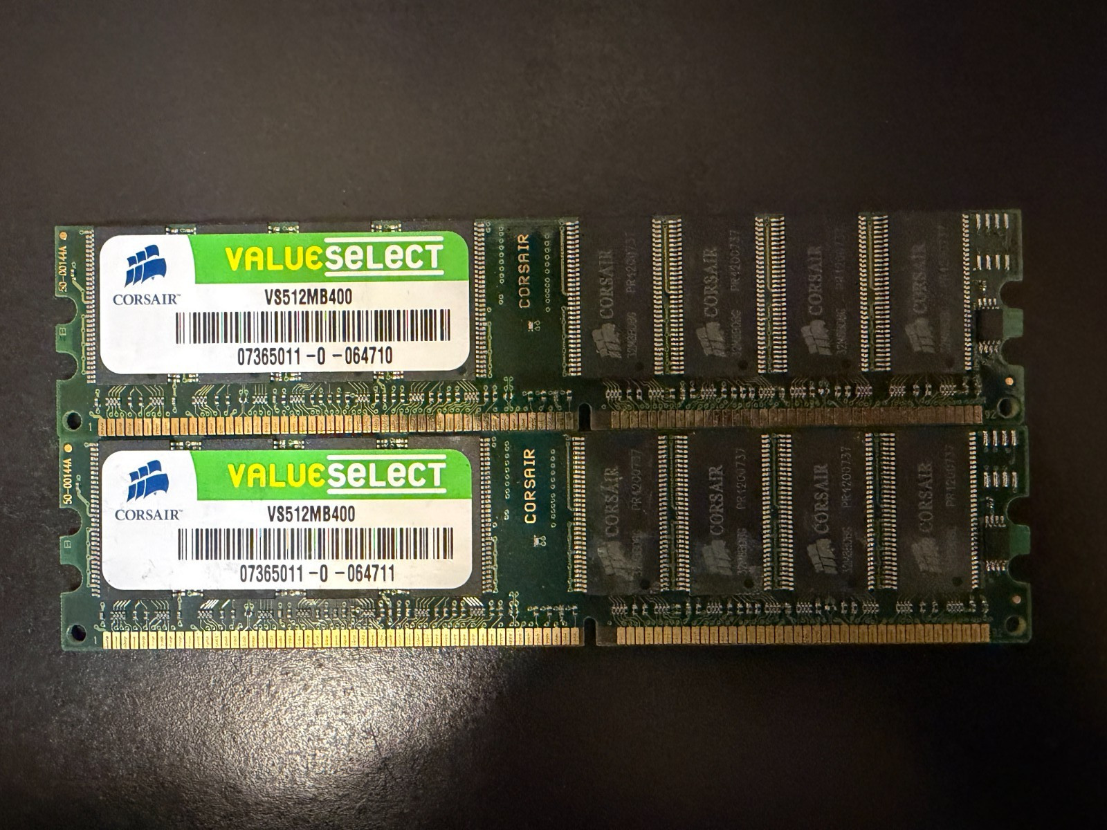 Corsair ValueSelect 1GB (2x512MB) DDR1 SDRAM DIMM VS512MB400