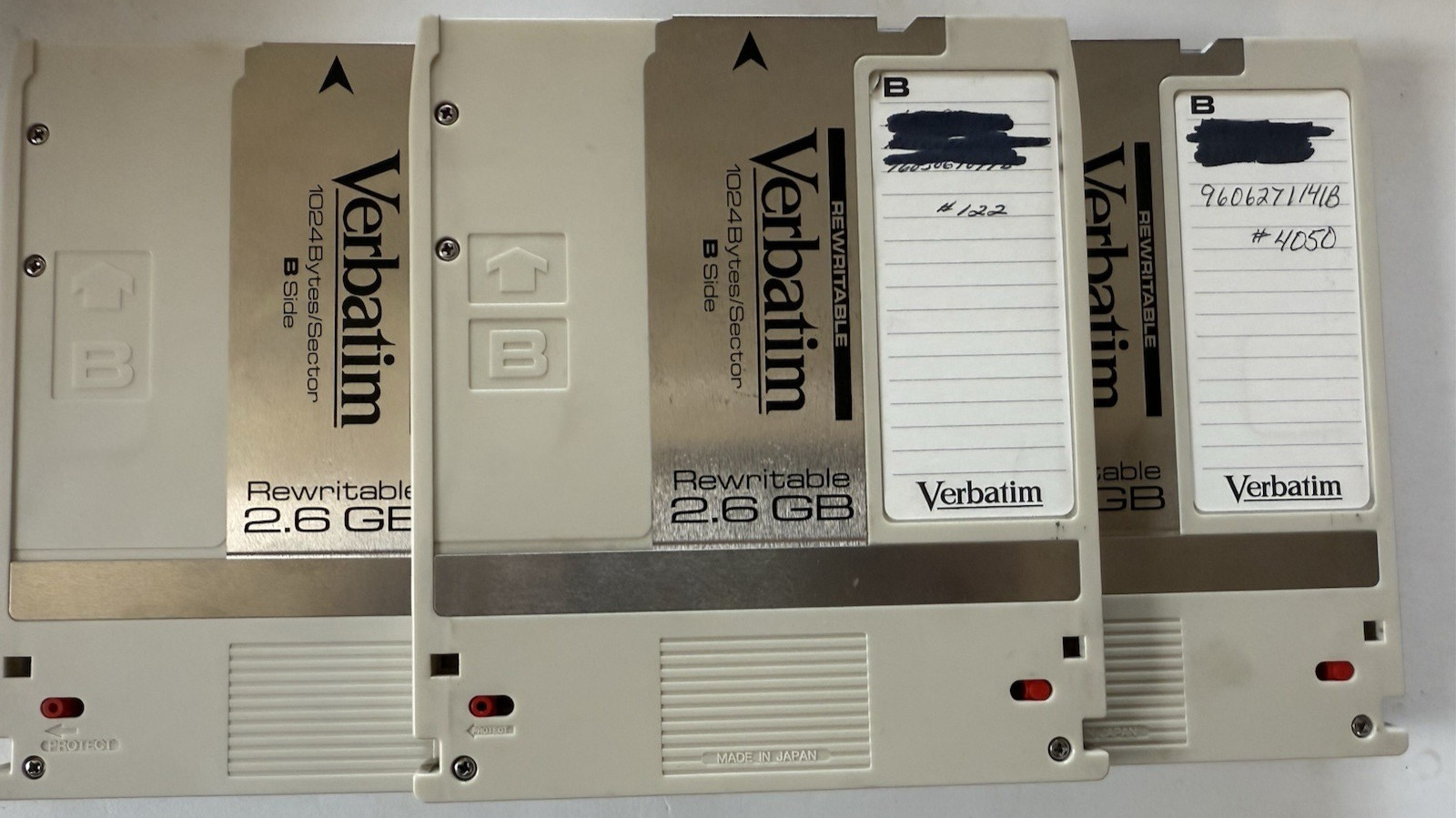 Verbatim 91204 2.6GB RW Media 1024 B/S Used Qty 5 pieces