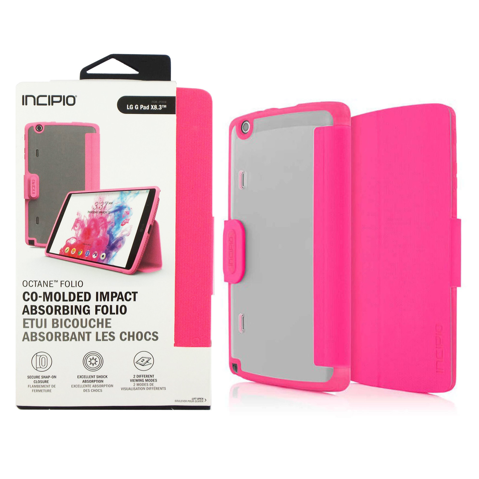 Incipio Octane Co-Molded Durable Impact Absorbing Folio Case for LG G Pad X8.3