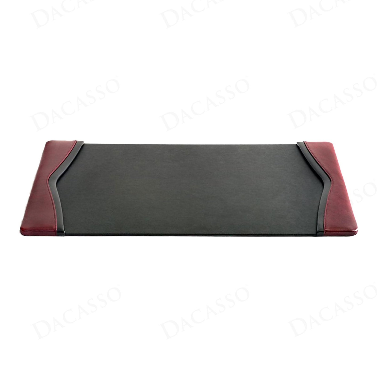 Dacasso 34" x 20" Burgundy Leather with Black Trim Desk Pad