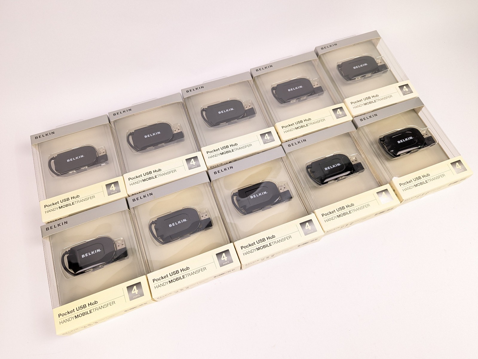 *LOT OF 10* Belkin 4 Port Pocket USB Hub F5U045P