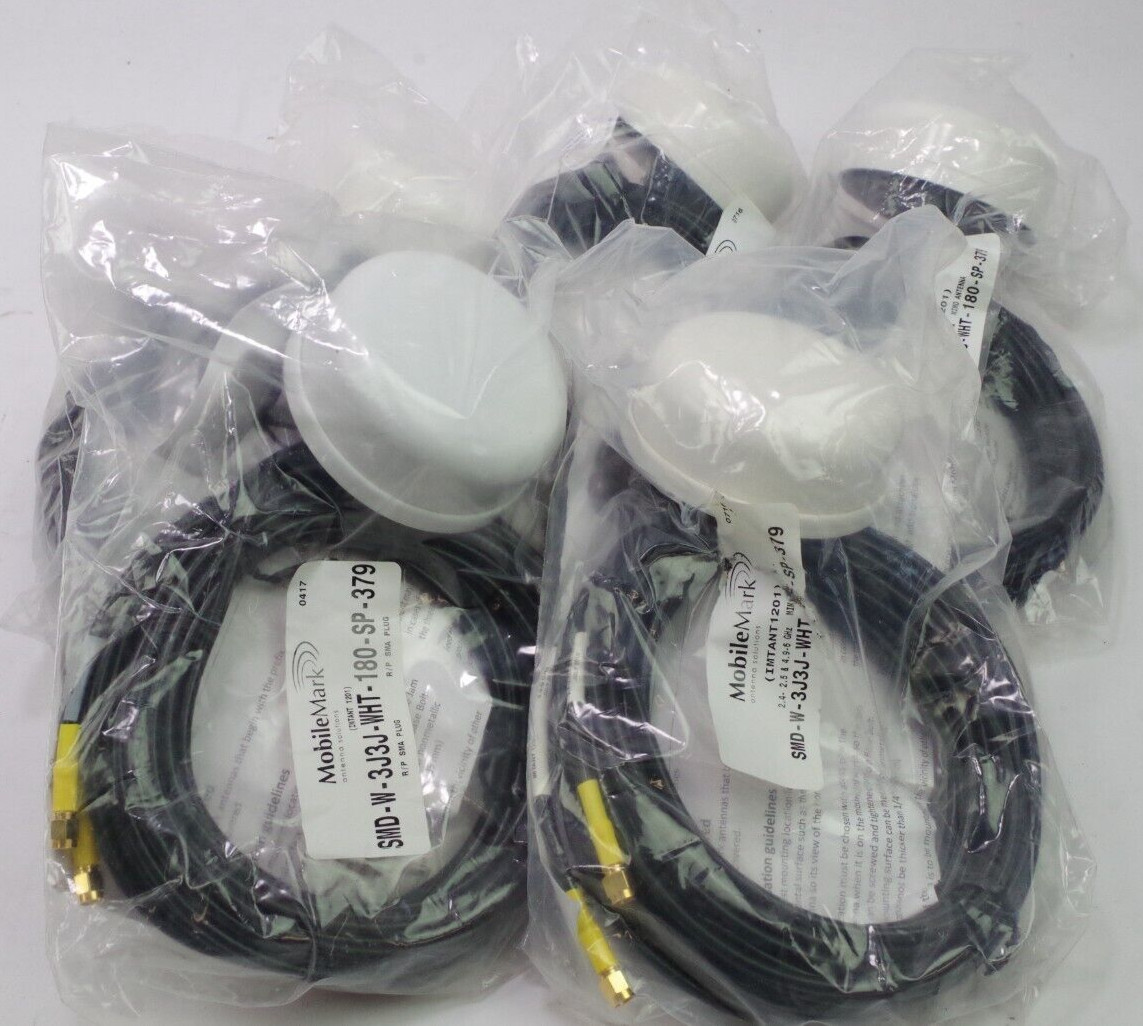 LOT OF 6 NEW MOBILEMARK SMD-W-3J3J-WHT-180 WHITE LTE ANTENNAS