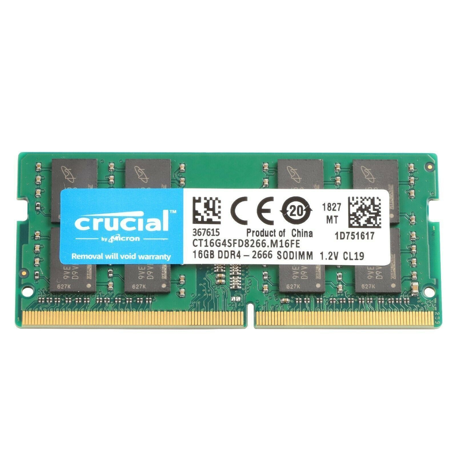 CRUCIAL 16GB DDR4 2666 PC4-21300 Laptop SODIMM 260Pin Notebook Memory RAM 1x 16G