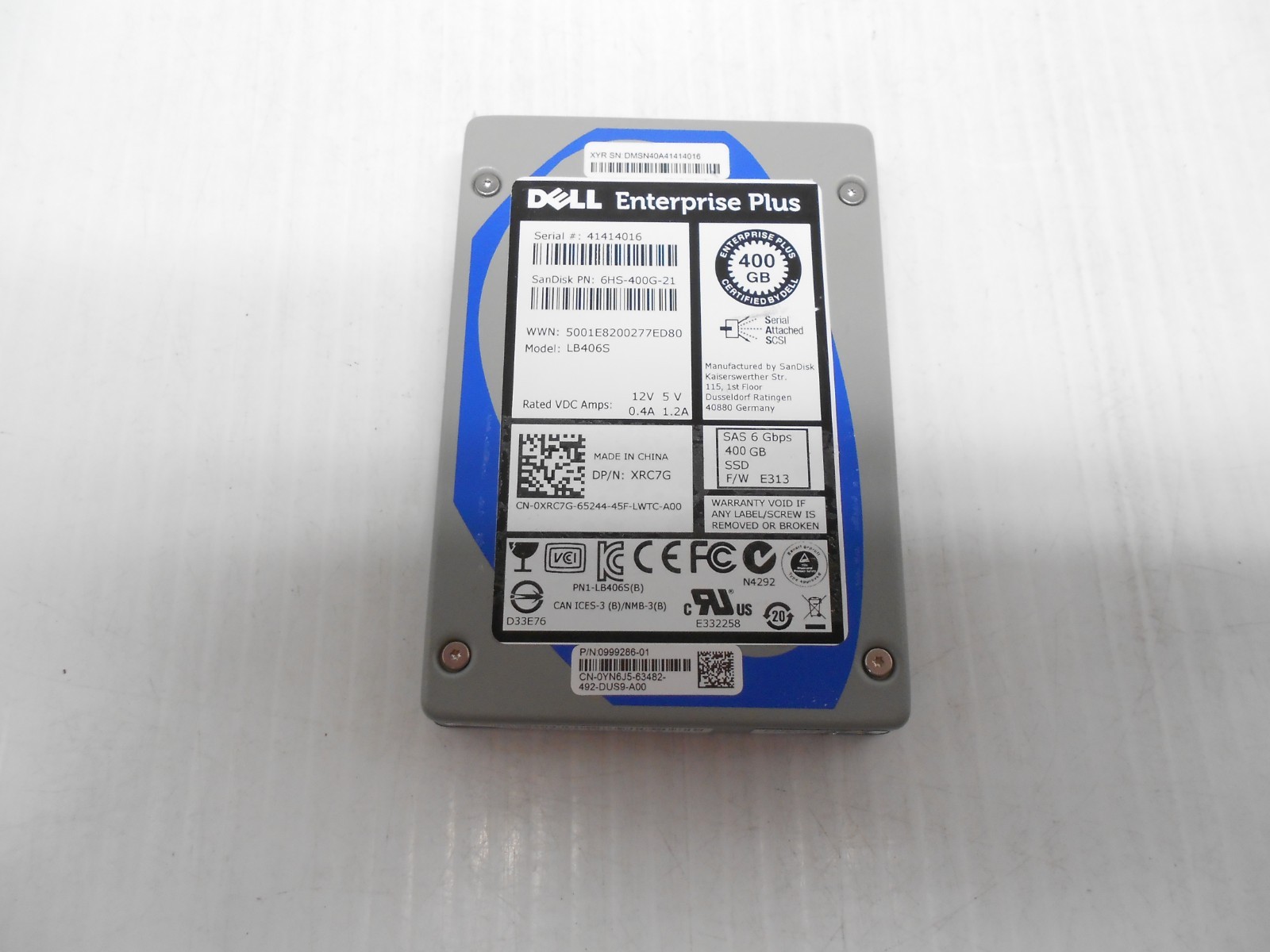 Dell 400gb SAS SSD Solid State Hard drive 2.5''  XRC7G server R710 R720 R730