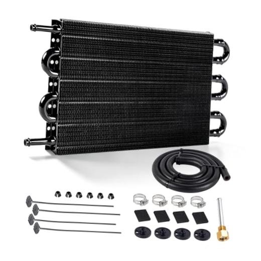 6 Pass Transmission Cooler - 5/16" Aluminum Tube and Fin Oil Cooler Kit 6 Row