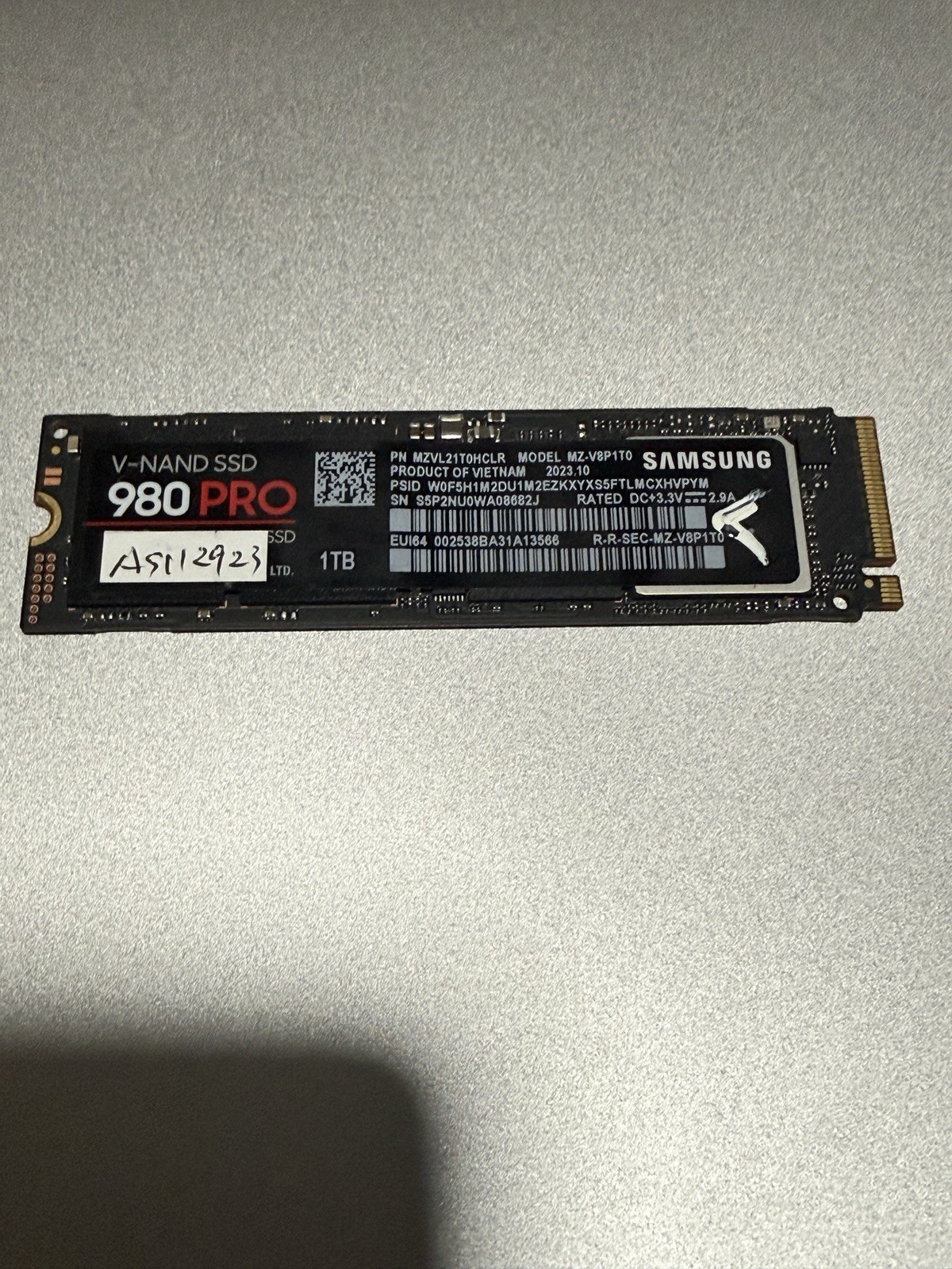 MZ-V8P1T0 Samsung 980 PRO 1TB NVME PCIe4.0 M.2 SSD
