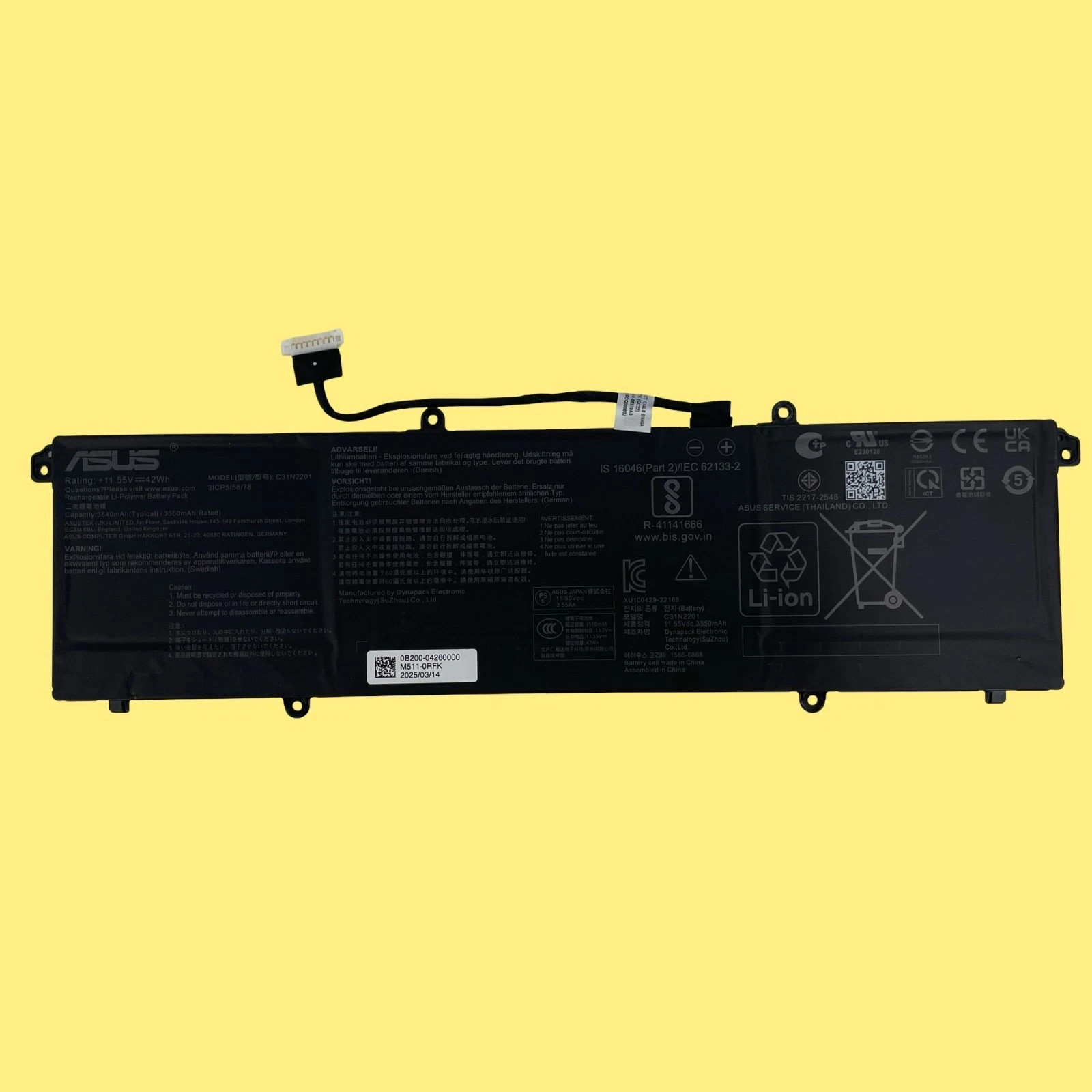 ASUS Vivobook Go 15 E1504F OEM Battery C31N2201 11.55V 42Wh 3550mAh