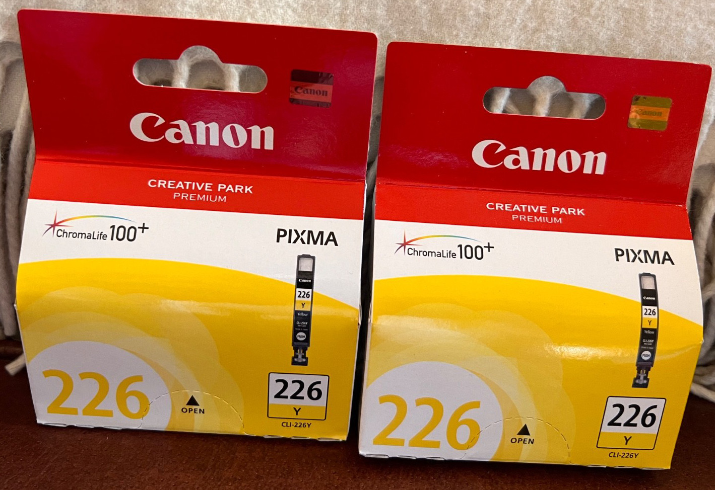 CANON CHRMALIFE 100+ PIXMA 226 Lot of 2 CLI-226Y Yellow NEW Unopened Ink Tank