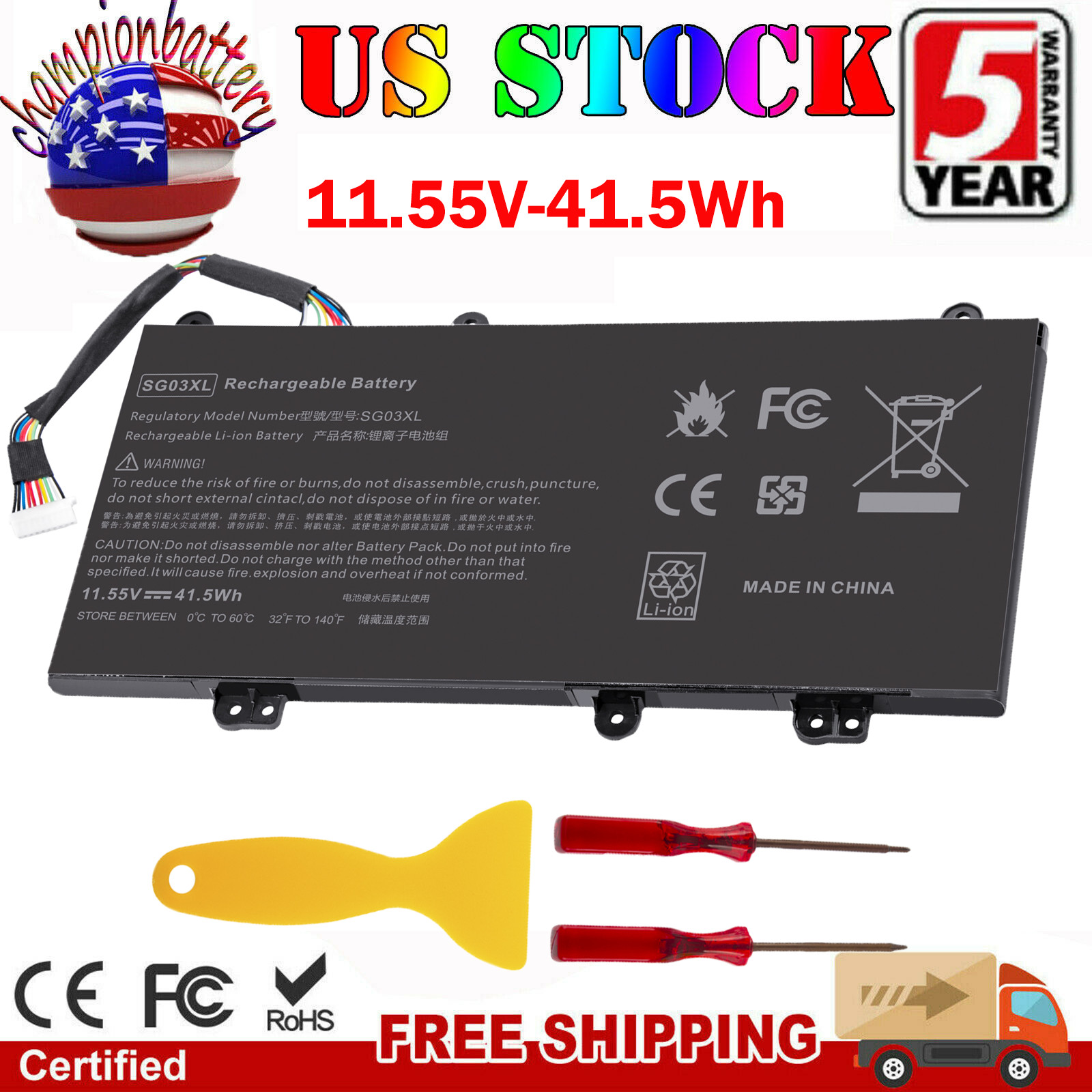 11.55V 41.5W Laptop battery for HP Envy 17-U153NR 17-U273CL 17-U275CL 17-U292CL