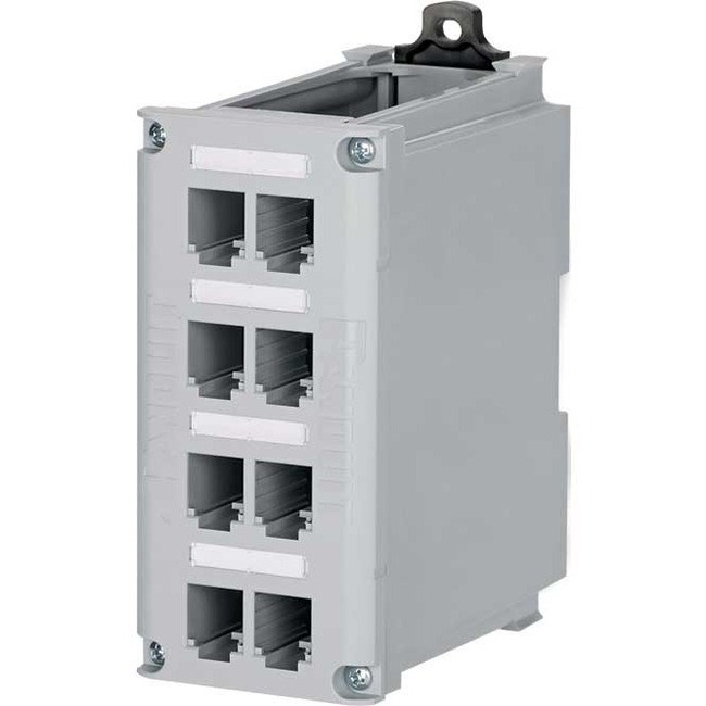 IndustrialNet Mini-Com 8-port DIN Rail Shielded Patch Panel (cdpp8rg-s)
