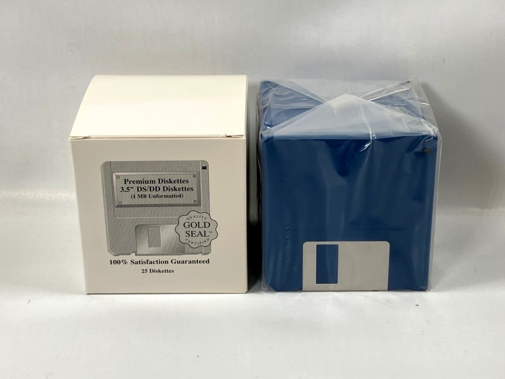 Gold Seal Premium Diskettes 3.5" DS/DD Floppy 25-Pack 1MB Unformatted, Sealed