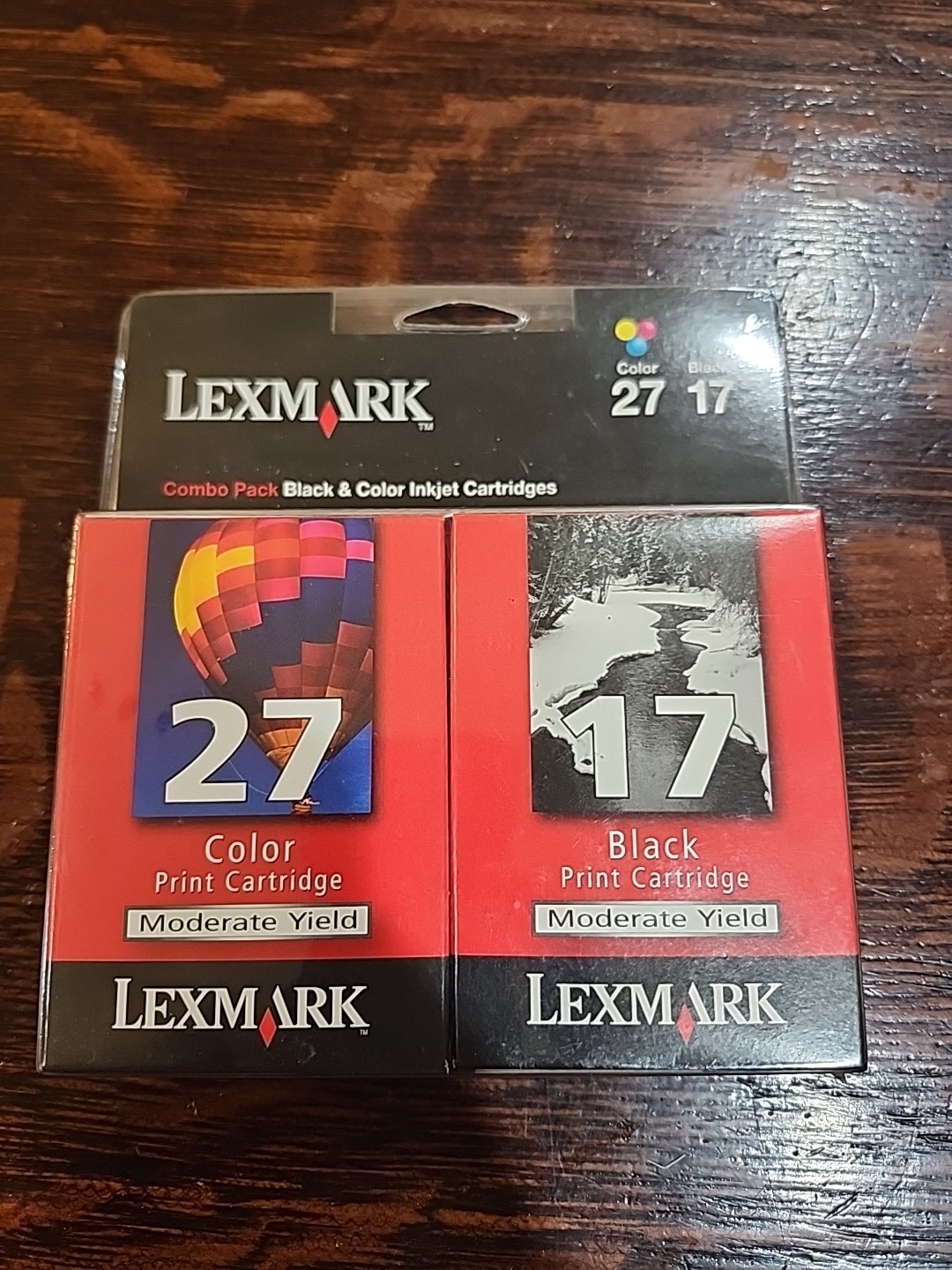 Genuine Lexmark 17 & 27 Black and Color Ink Cartridges Combo Pack SEALED