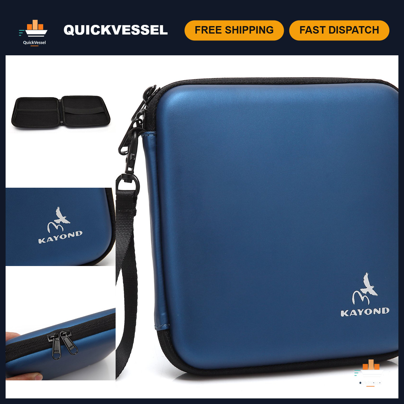 Portable Hard Carrying Case for External USB, DVD, CD, Blu-ray Drives - Travel S