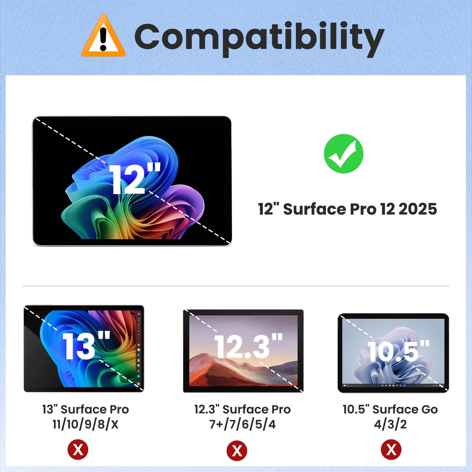 2PCS Microsoft Surface Pro 12 Pro12 2025 Tempered Glass Cover Screen Protector