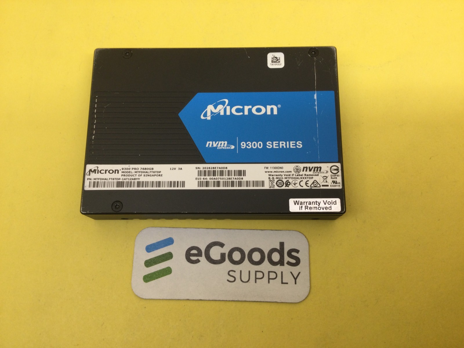 MTFDHAL7T6TDP Micron 9300 Pro 7.68TB NVMe U.2 2.5" Internal SSD