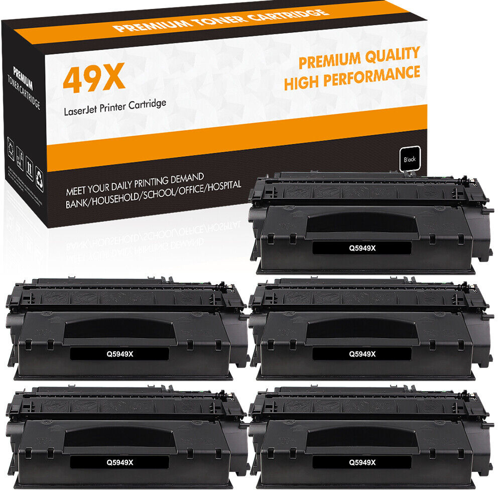 5PK Q5949X Toner 49X Compatible with HP LaserJet 1160 1320 3390 1320n 1320nw