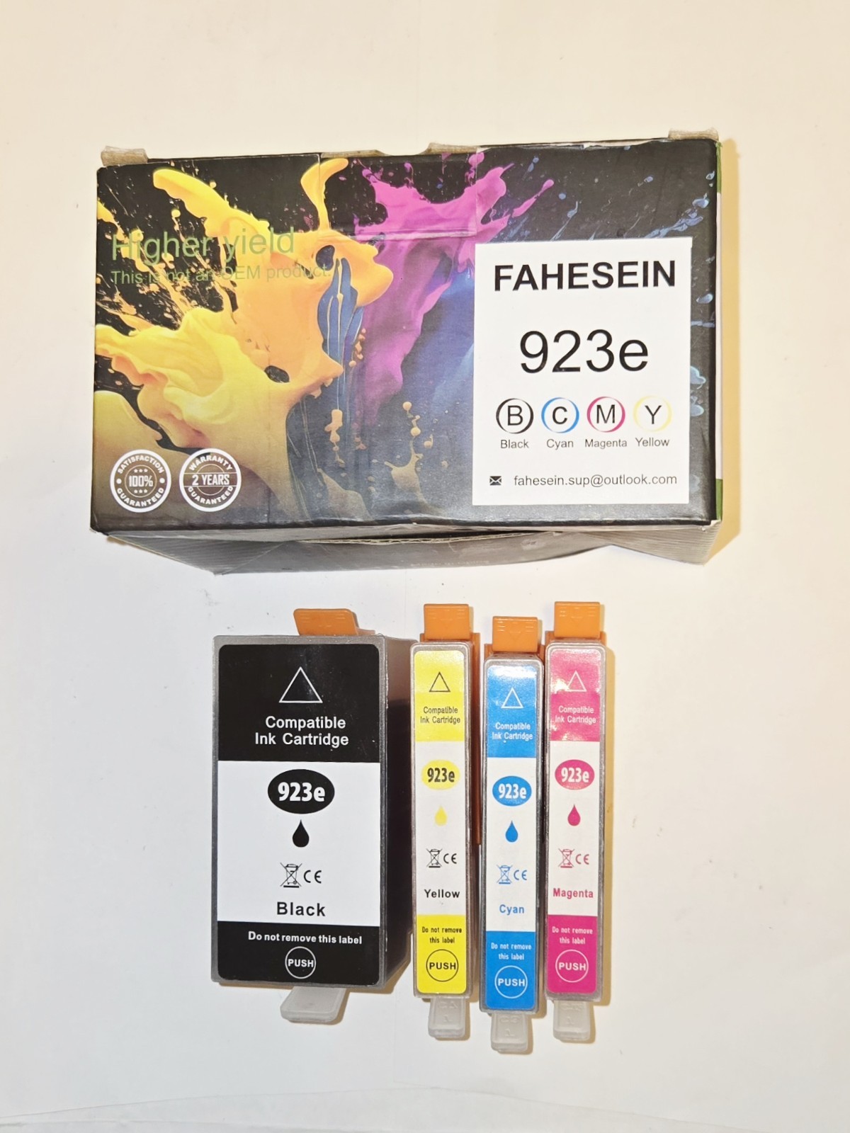923e 923XL Ink Cartridges 4-Pack Combo Set With Chip for HP OfficeJet Pro 8135e