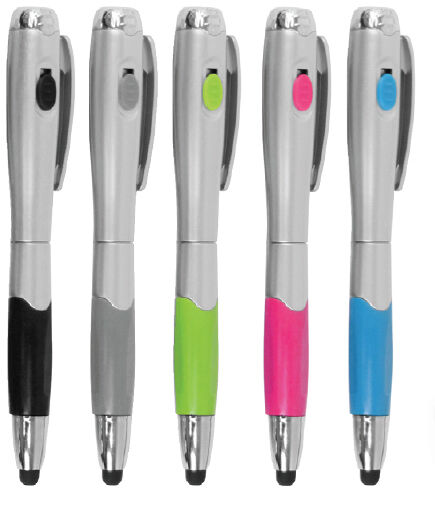 5pc 3-in-1 Touch Screen Pen Stylus LED Flashlight Universal for iPhone Tablet PC