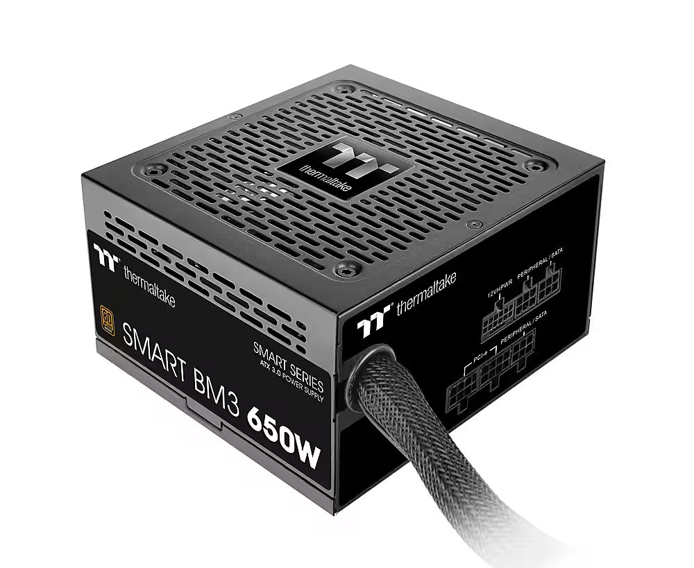 Thermaltake - Smart BM3 80+ Bronze PCIE Gen 5 ATX 3.0 650W Semi-Modular Power...