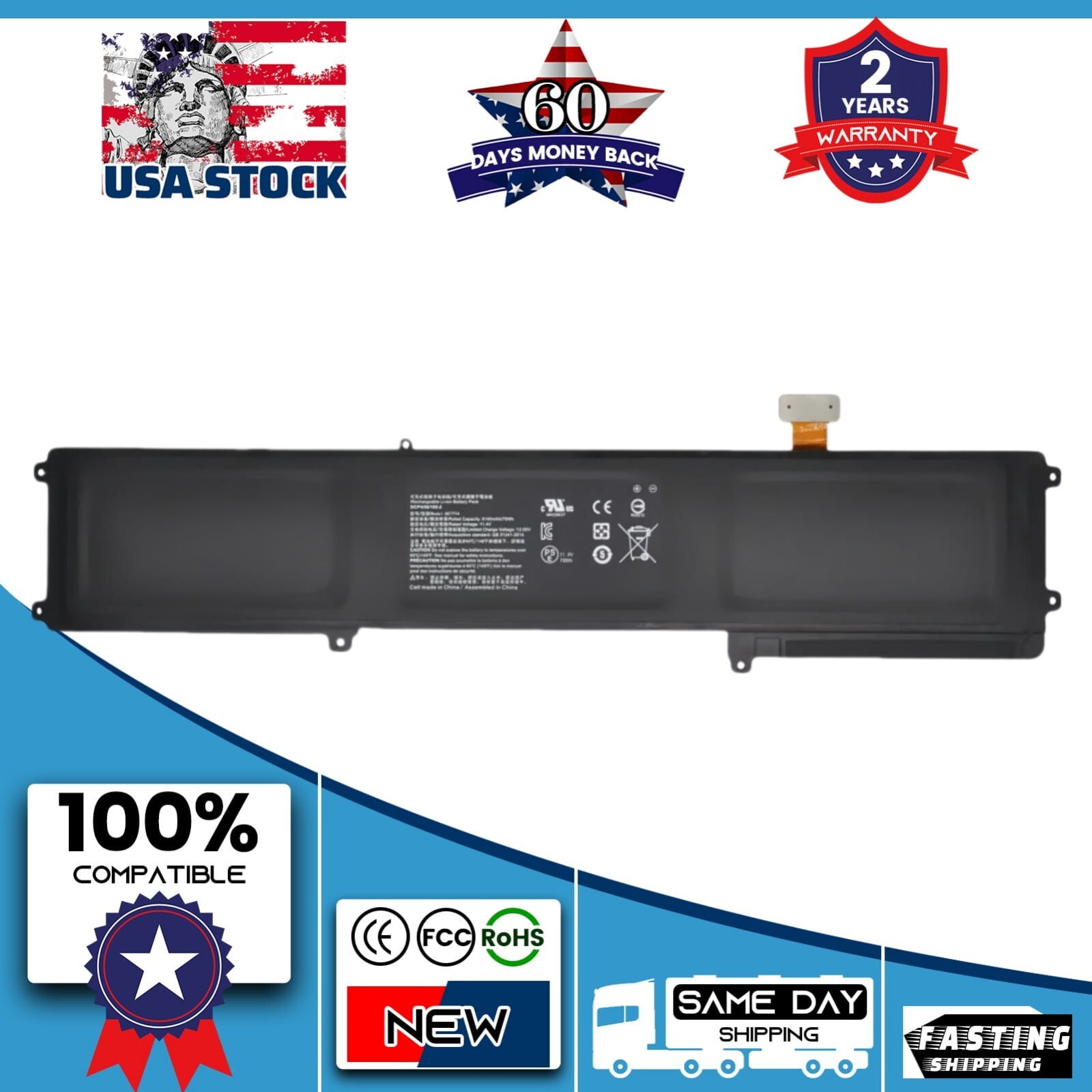 New Genuine 6160mAh BETTY4 Battery For Razer Blade 2016 14" V2 (3ICP4/56/102-2)