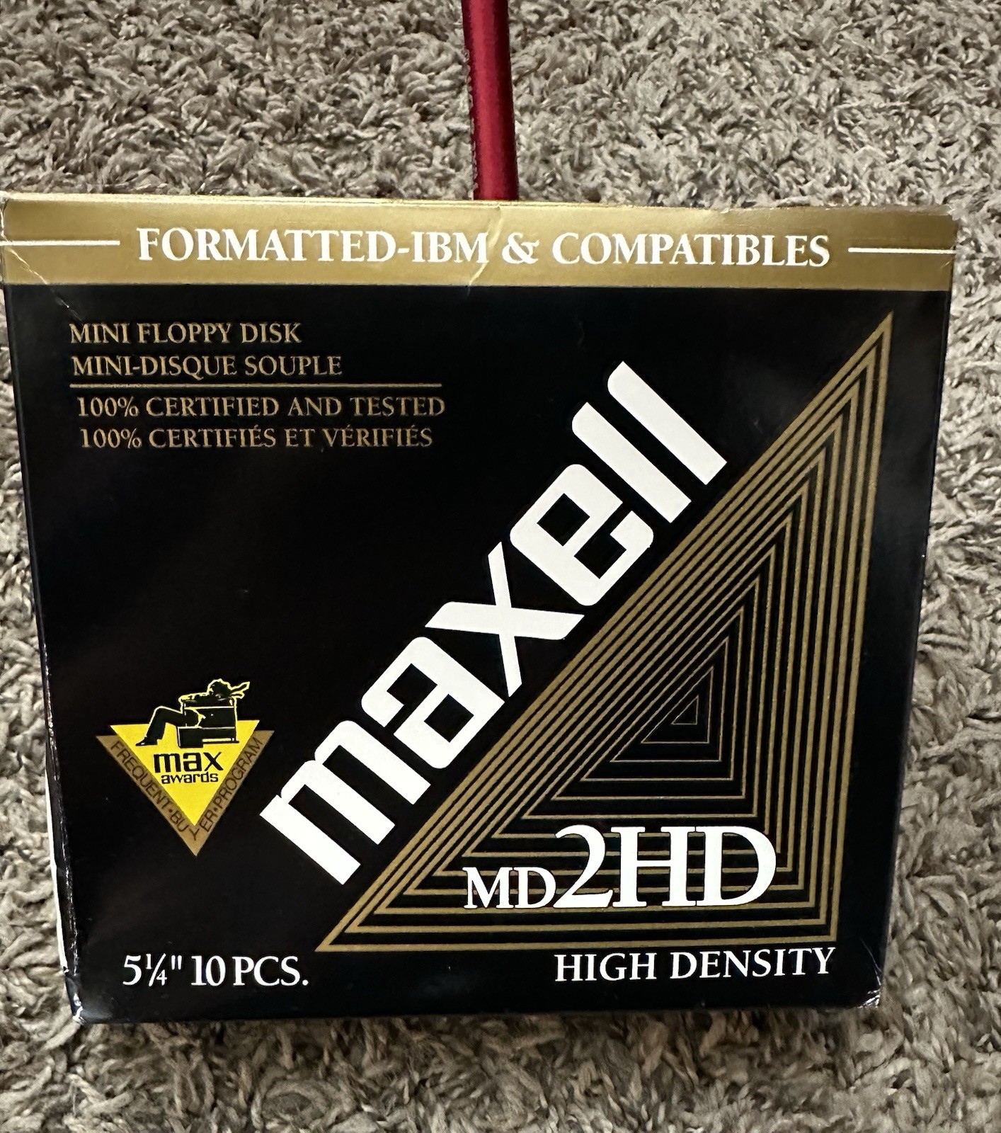 10 PACK Maxell MD2HD 5 1/4" IBM High Density Floppy Disks NEW OPEN BOX