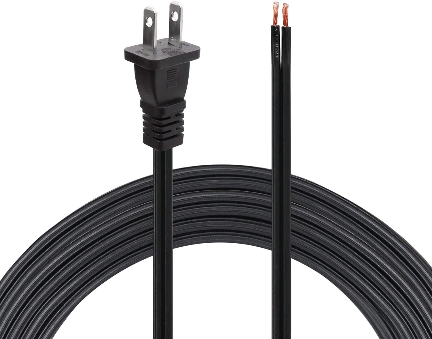 16/2 2 Prong Power Cord Pigtail，6.46Ft Cable 110V 115V 120V 300V Pigtail for ...