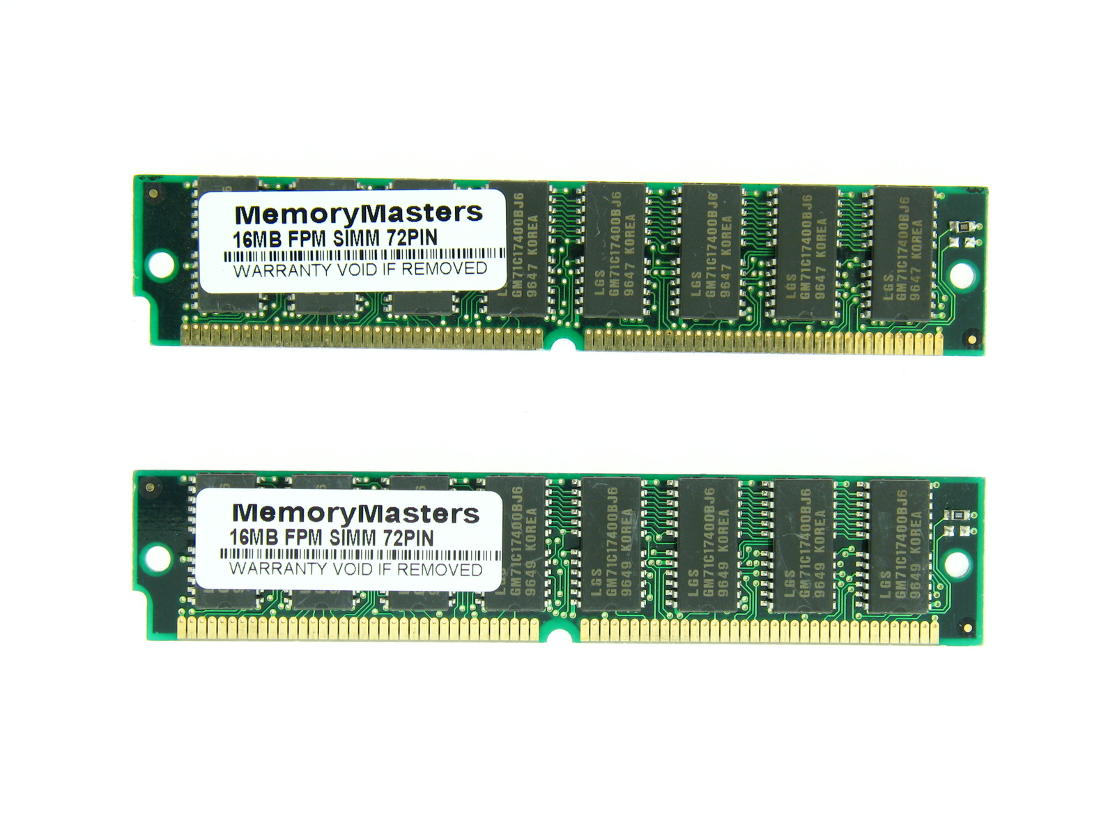 32MB (2X16MB) FPM NON-PARITY 60NS SIMM 72-PIN 5V 4X32 GOLD LEADS NEW