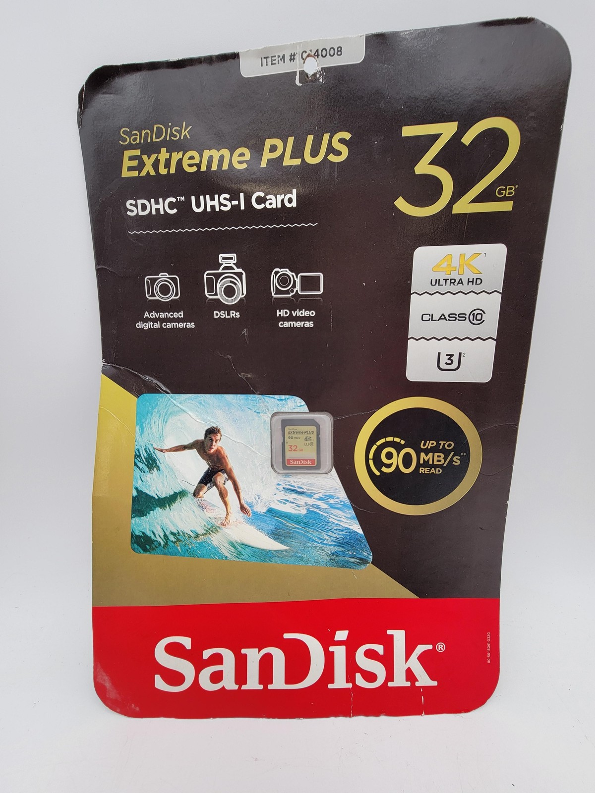 SanDisk Extreme PLUS 32GB SDHC UHS-I Memory Card 90MB/s Class 10 U3 4K Video NEW
