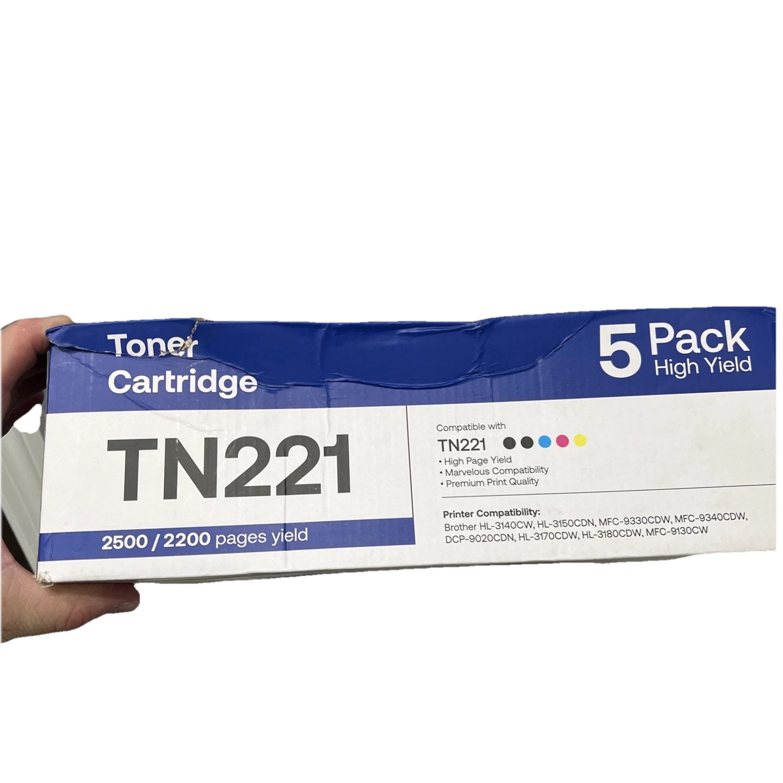 EZink Premium Toner Cartridge TN225 TN221 5 Pack