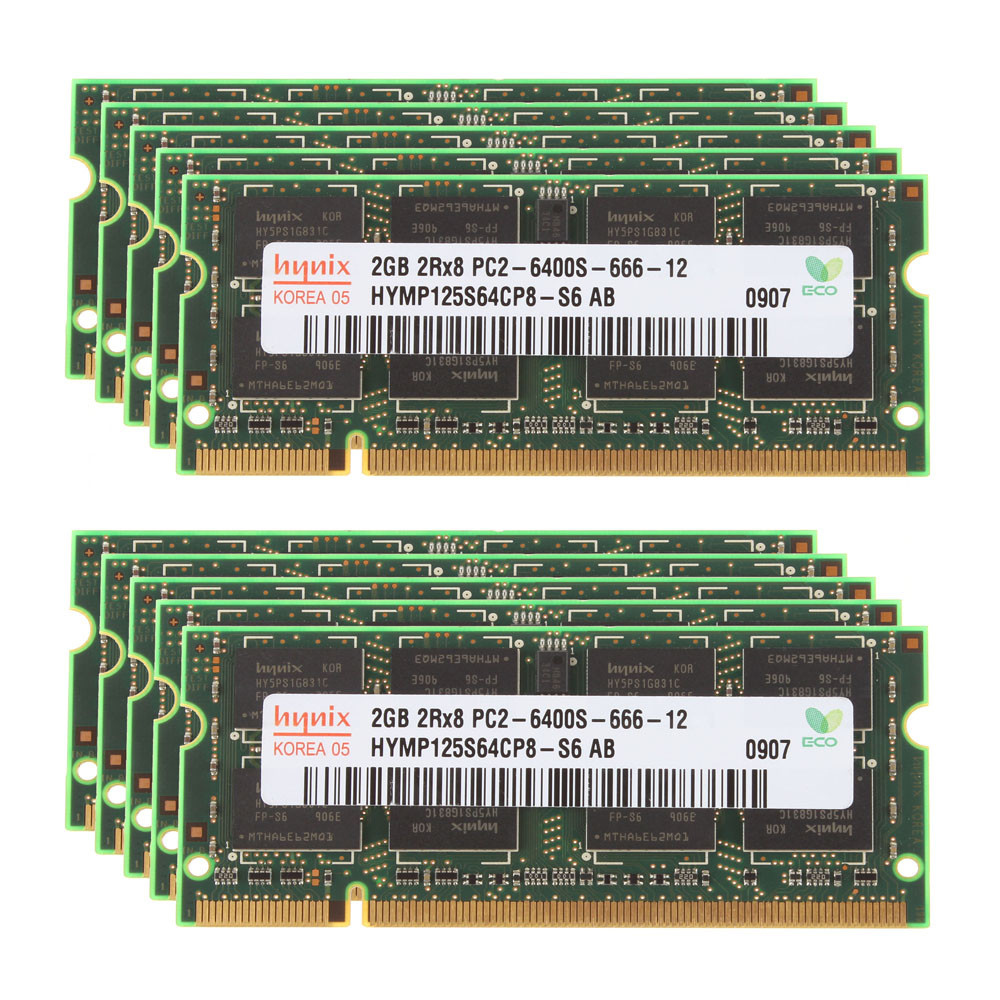 Hynix 20GB 10X 2GB PC2-6400S RAM DDR2 800Mhz 200Pin SODIMM Laptop Memory PC6400