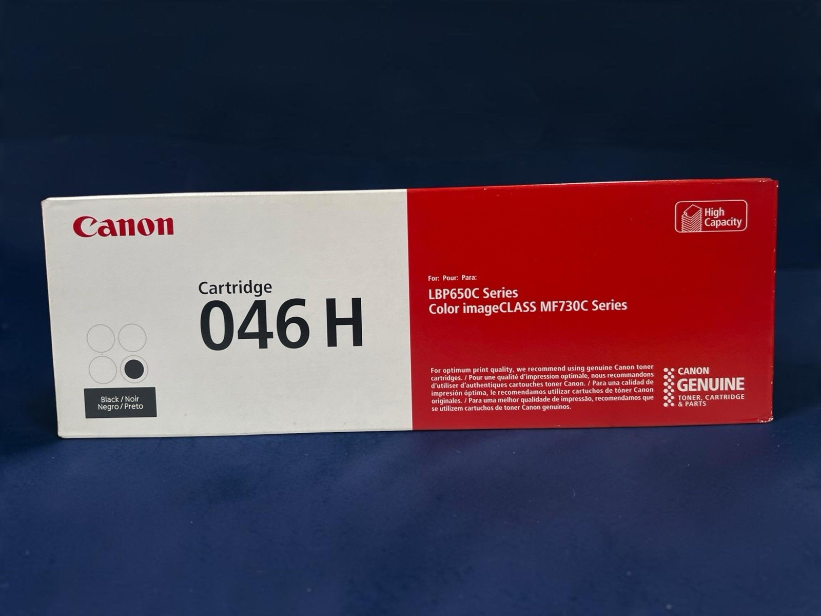 Canon 046H Black High Yield Toner Cartridge 1254C001 Genuine OEM New