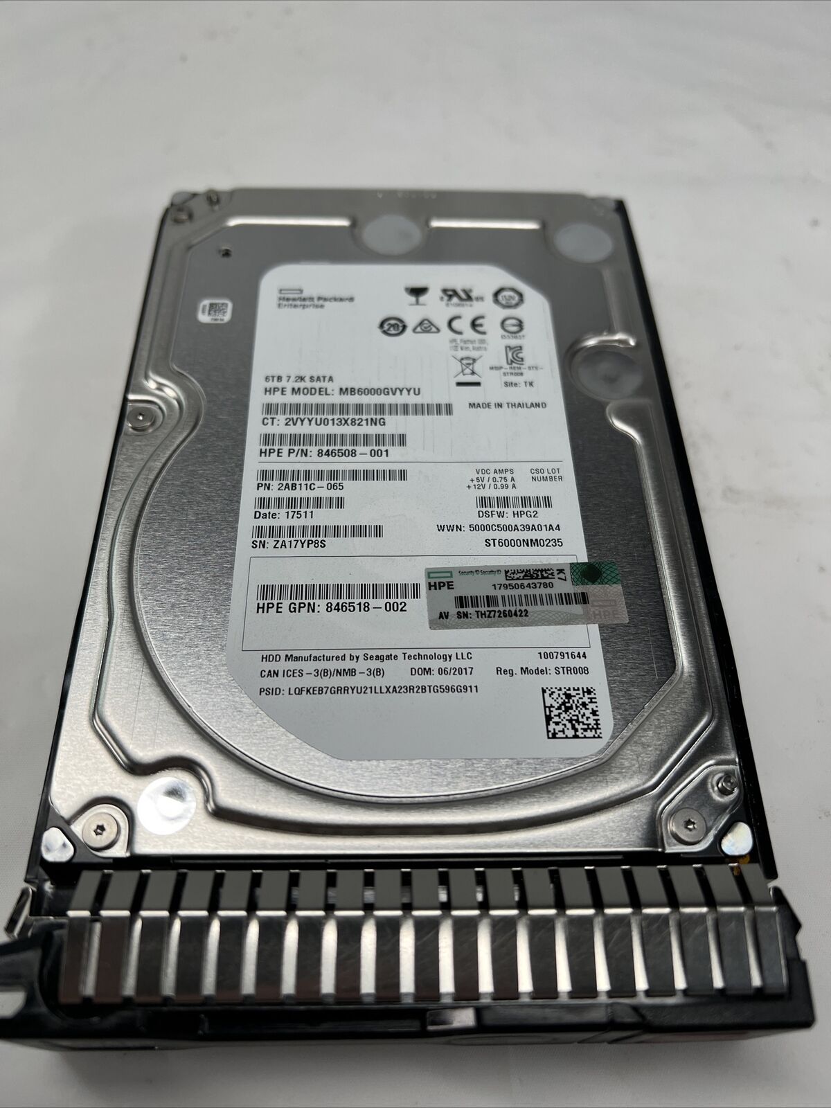 HPE MB6000GVYYU HDD Server Hard Drive New Pulled From Server