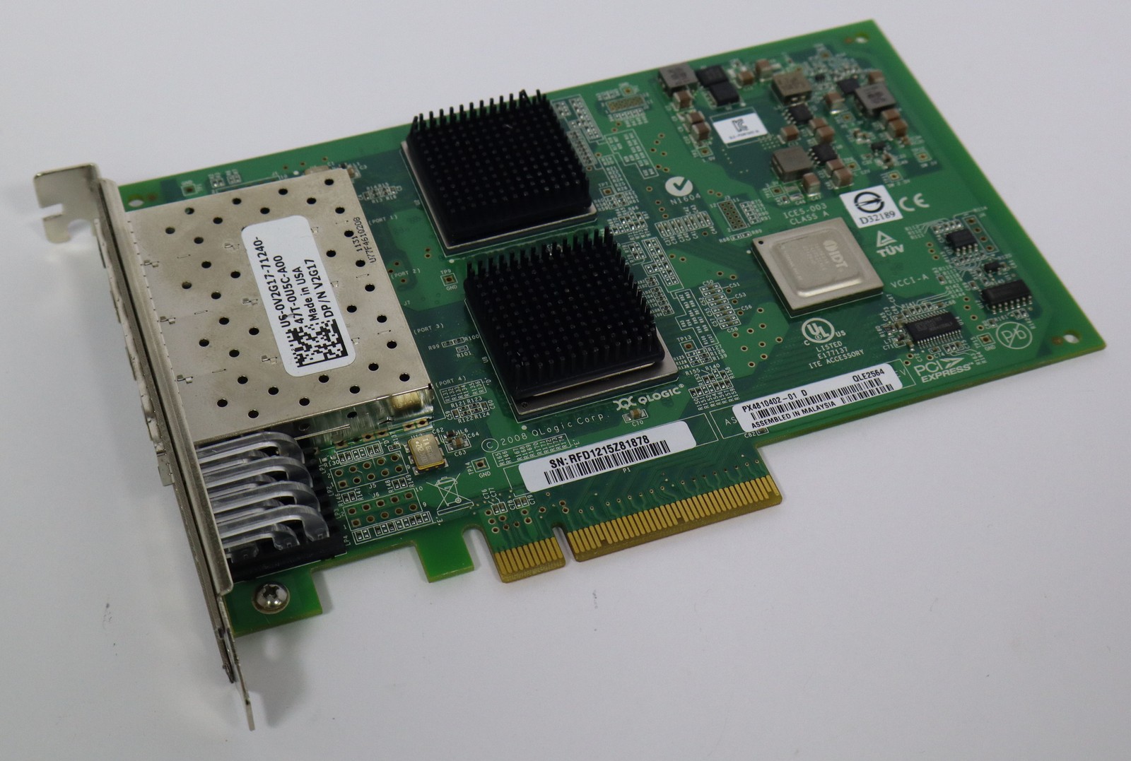 Dell QLogic QLE2564 Quad Port Fiber Channel Host Bus Adapter V2G17