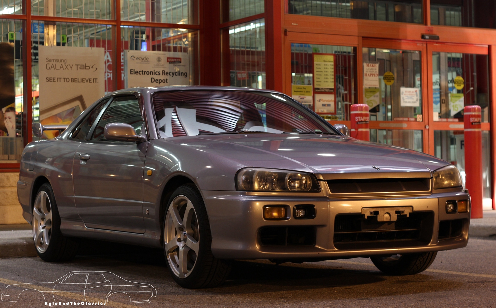 Cars 1999 nissan skyline r34 25 gt Desk Mat Stitched