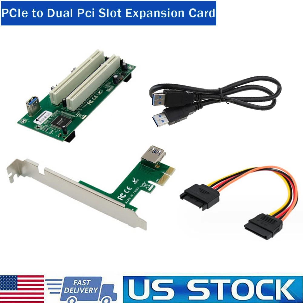New PCI-Express to PCI Adapter Card PCIe to Dual Pci Slot Expansion Card