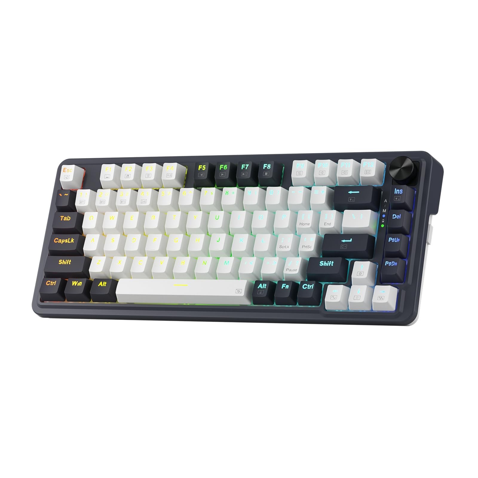 Redragon K673 PRO 75% Wireless Gasket RGB Gaming Keyboard, 3-Modes 81 Keys Compa
