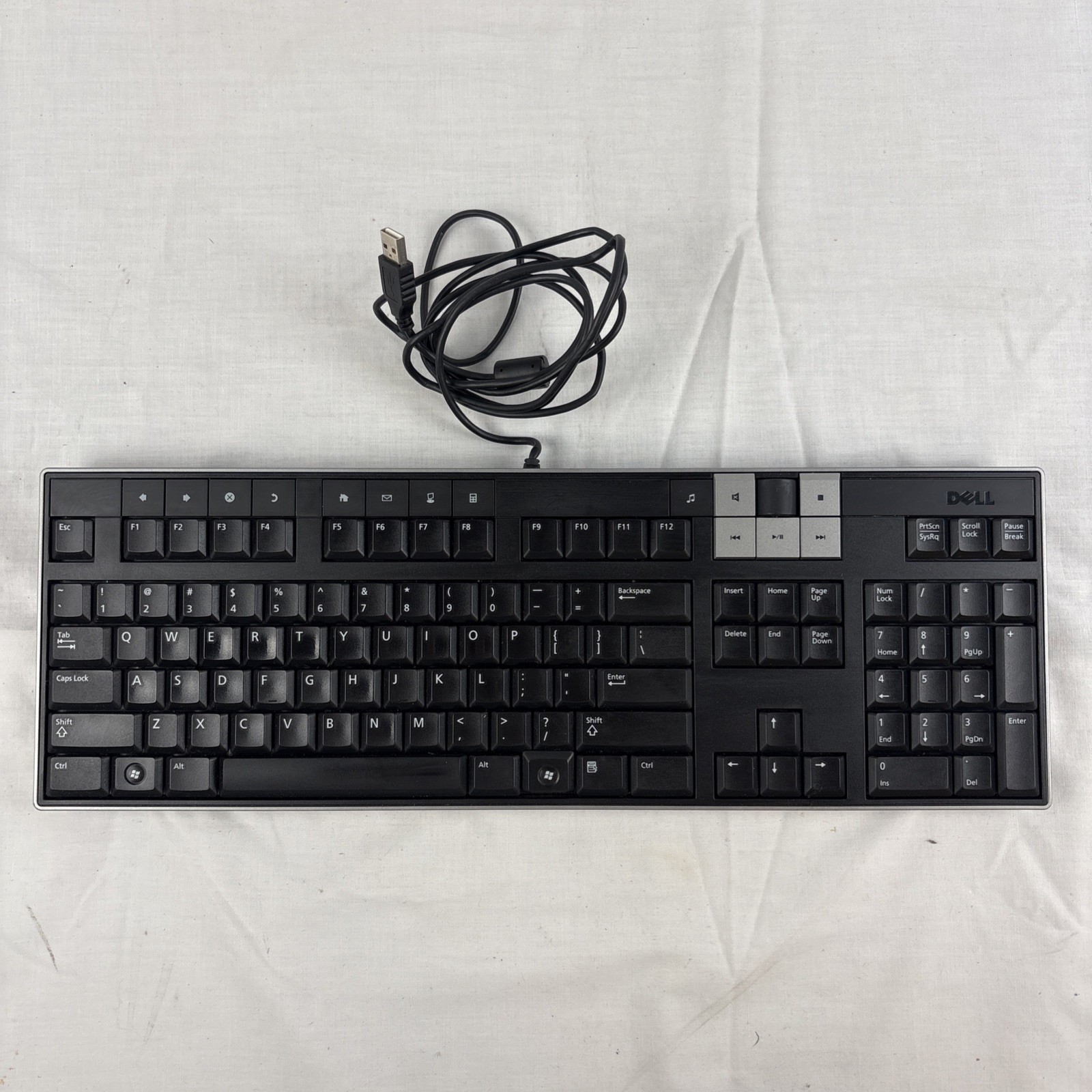 Dell Keyboard Y-U0003-DEL5 Black Silver Wired 2 USB Ports Multimedia