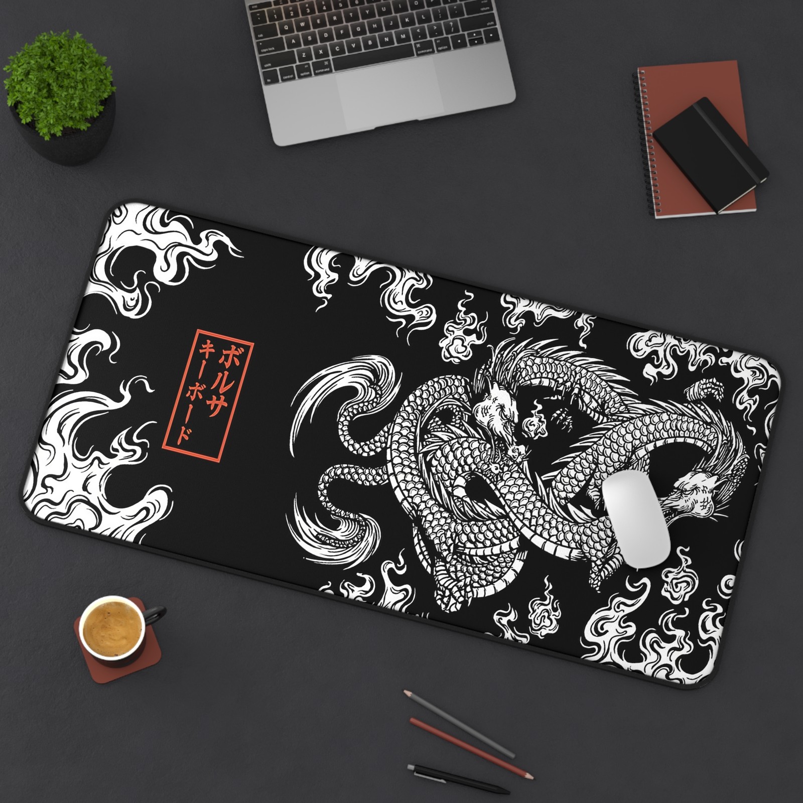 Oriental Japanese Dragon Gaming Desk Pad Gaming Mouse Pad, Japan Gaming Desk Mat