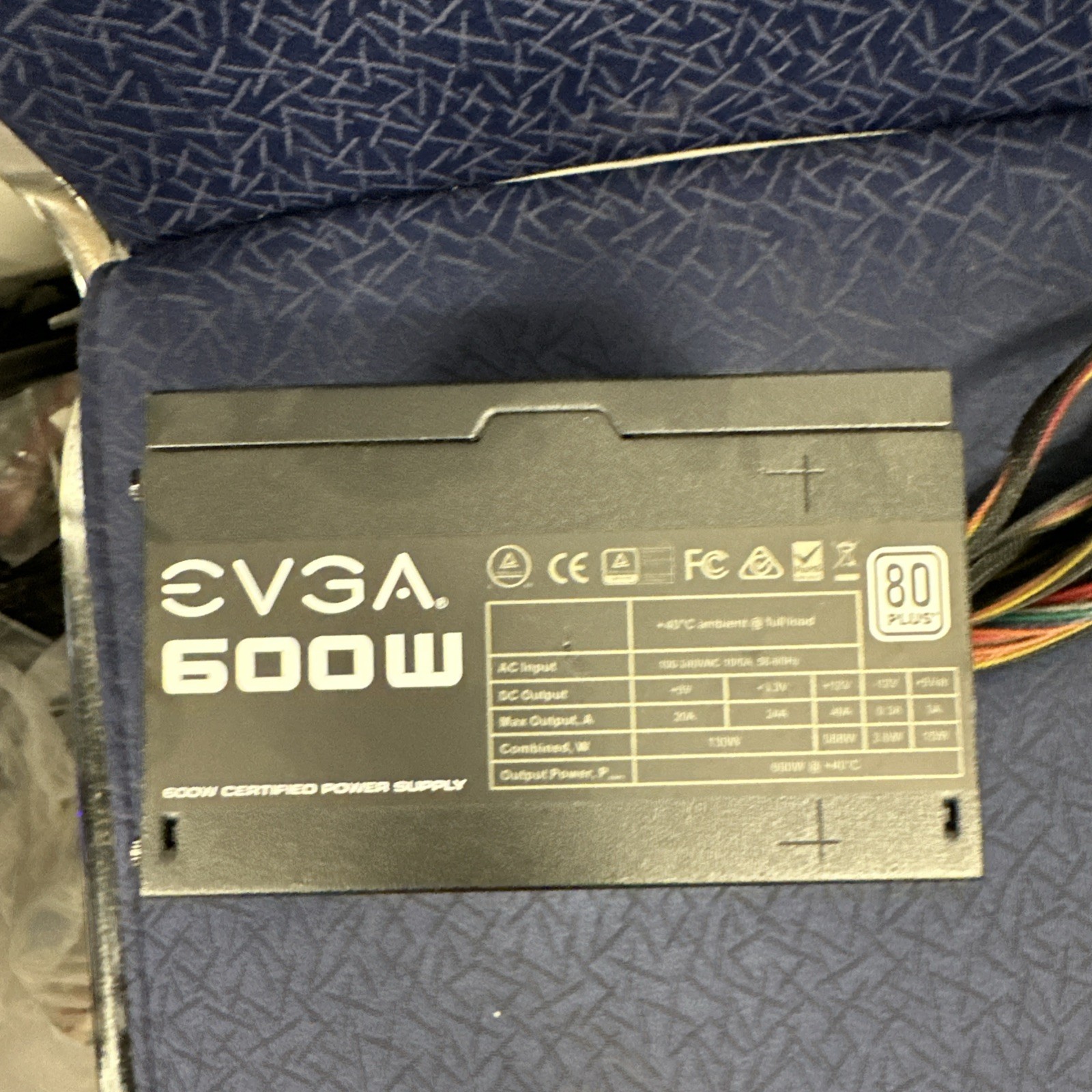 EVGA 600W 600W ATX 80 PLUS Power Supply PSU SATA 24-Pin 100-W1-0600-K1